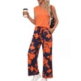 thumbnail image 3 of PINKSIR Two Piece Sets for Women Summer Outfits Oversized Wide Leg Crop Pants Lounge Sets Airport Beach Vacation Clothes, 3 of 10