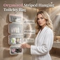 thumbnail image 2 of Striped Hanging Toiletry Bag – 4 Transparent Compartments, Water-Resistant, Foldable Tote with Hook, Travel Organiser for Cosmetics & Toiletries, Birthday Gifts for Women Teen Girls, 2 of 9