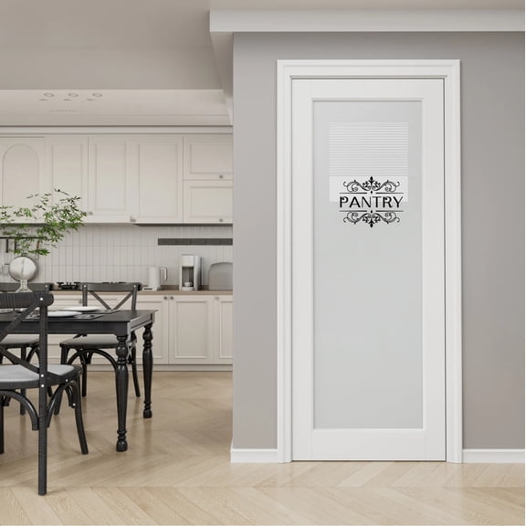 36" x 96" Interior Pantry Frosted Glass Door Slab Solid Manufactured Wood Prime Standard Door Without Hardware Kit