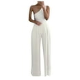 thumbnail image 1 of Pantalon de Mode pour Femmes Polka Large Jambe Point Imprimé une Épaule Combinaisons, 1 of 9