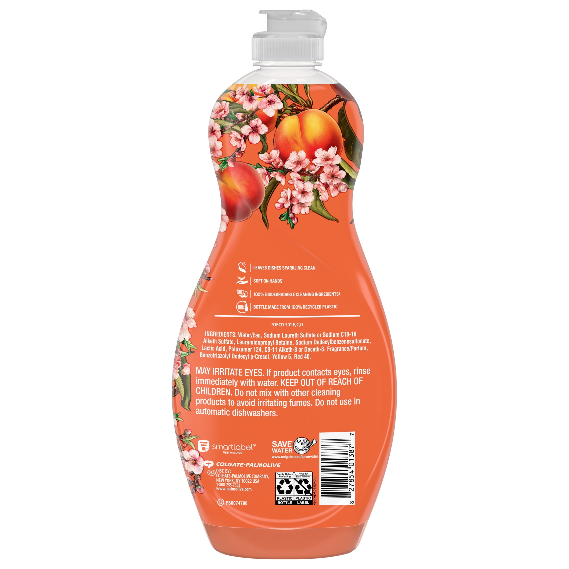 Palmolive Ultra Strength Liquid Dish Soap, Limited Edition, Peach Blossom Scent, 20 fl oz Bottle
