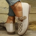 thumbnail image 5 of Beige Womens Lightweight Slip On Flats With Mesh Upper And Round Toe For Everyday Use, 5 of 8