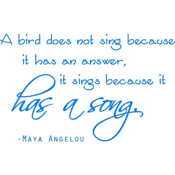 Vinyl Wall Decal: Bird Quote from Mary Angelou | Vinyl Wall Decal / Room Decor 20"x14" [DS11]