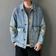 thumbnail image 3 of Chaquetas vaqueras para hombre con estampado de jeans, abrigo para hombre, otoño, carga blanca, ropa de talla grande, precio bajo, original, a bordo, desgastada, holgada, Corea, 3 of 5