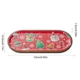 thumbnail image 3 of Byndra Christmas Printed Serving Tray, Oval Holiday Decorative Platter with Wood Rim, Festive Pattern for Coffee Table Kitchen Dining Living Room Home Decor, 3 of 6