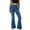 Blue, variant on Women's Stretch Wide Leg Jeans with 4 Pockets Comfortable Trousers, High Waist, Stretchable, Timeless Classic and Universal Style, Polyester