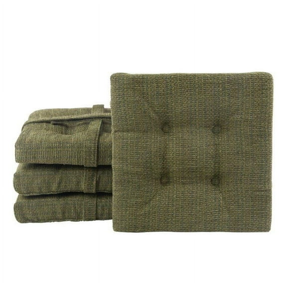 Klear Vu Gripper Square 15" x 15" Bar Stool Cushion with Velcro Straps - Set of 4