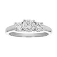 thumbnail image 2 of Vir Jewels 0.60 CTTW 3 Stone Diamond Engagement Ring 14K White Gold Bridal Wedding Size 7, 2 of 5