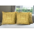 thumbnail image 6 of Ambesonne Mandala Throw Pillow Cover 4 Pack, Romantic Words Swirls, 20", Yellow, 6 of 7