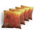 thumbnail image 5 of Ambesonne Orange Throw Pillow Cover 4 Pack, Grunge Retro Mosaic, 16", Orange Yellow, 5 of 7