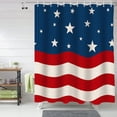 thumbnail image 2 of Memorial Day Stars Shower Curtain, Patriotic Fourth of July Shower Curtain Set with Hooks, Spring Summer Waterproof Fabric Shower Curtains for Bathroom Decor, 36x72 Inch Bath Curtain, 2 of 6