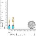 thumbnail image 2 of Gem Stone King 18K Yellow Gold Plated Silver Green Turquoise and Blue Created Sapphire Dangle Earrings for Women with Lab Grown Diamond (3.53 Cttw, Oval 9X7MM), 2 of 3