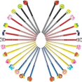thumbnail image 5 of 28 pcs Mixed Cartoon Stripes Colored Wood Pencils with Fruit Animal Top Pencil Sharpener, 5 of 5
