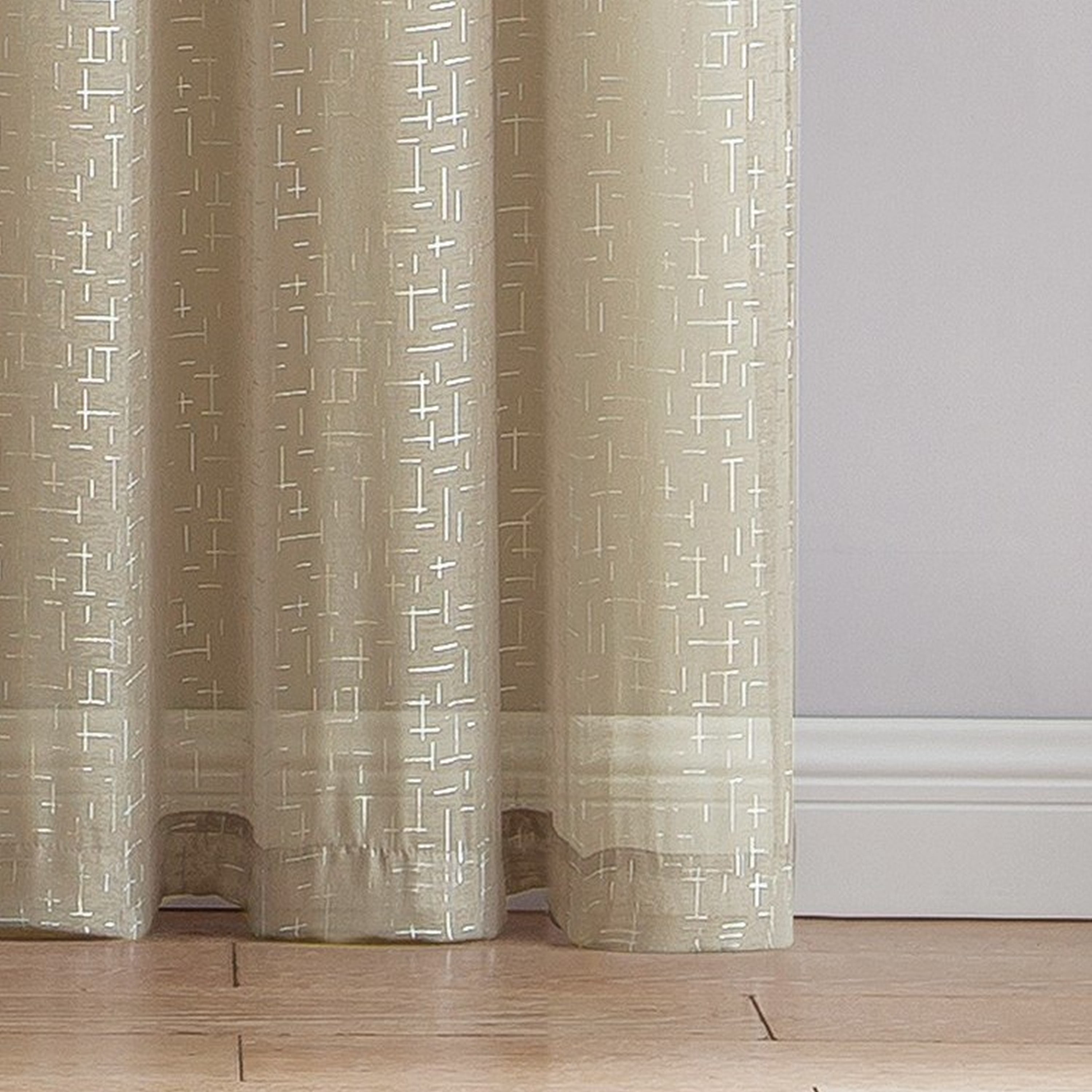 VCNY Home Harlow 2-Piece Taupe Metallic Sheer Curtain Panel Set, 38" x 84"