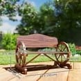 thumbnail image 3 of Outsunny Banc d'Extérieur en Bois, Causeuse de Patio à Roues de Chariot, Carbonisé, 3 of 10