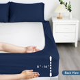 thumbnail image 6 of 2   Mattress Protector,  Bed Fitted Sheet, Machine Washable 14" Deep Pocket Mattress Covers for  Bed, Navy Blue, 6 of 7