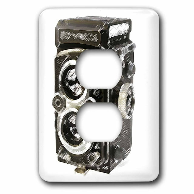 3dRose Picture of a Vintage Twin Lens reflex TLR camera - 2 Plug Outlet Cover (lsp_20775_6)