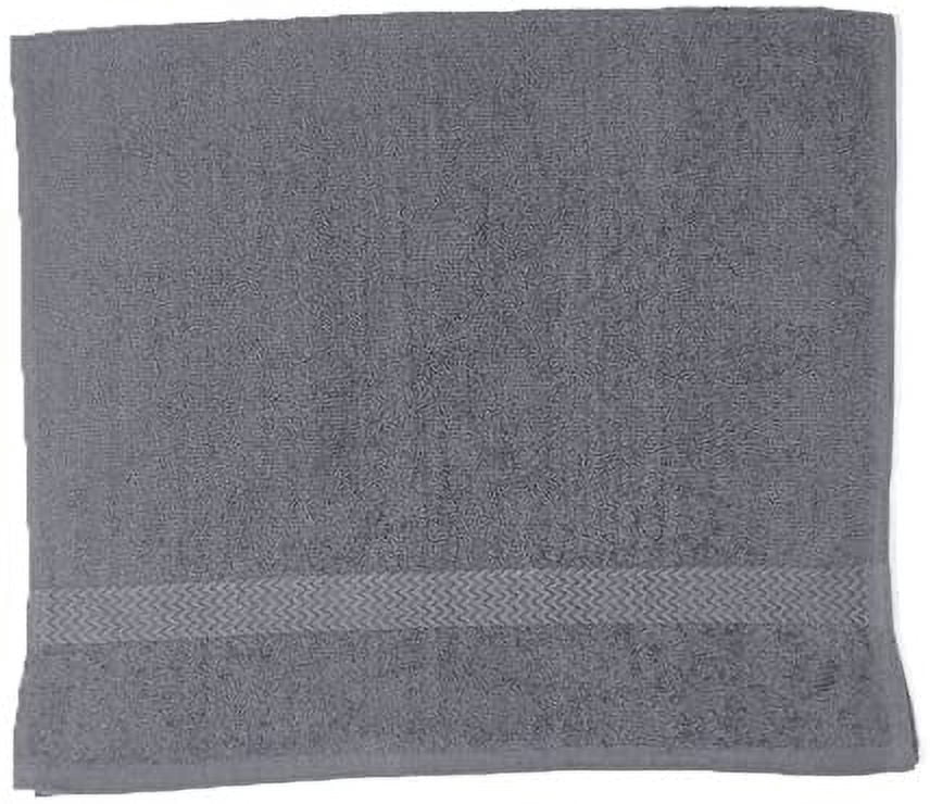 EOM Towels Bleach Safe 100% Cotton Ringspun Vat Dyed Hand Towels Size 16" X 28" 12 Pack Great for Salon, Gym and Home use. (Silver)