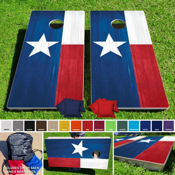 Big Tex Texas Pro Style Cornhole Bean Bag Toss Game 24x48 with 8 Regulation 16oz Bags