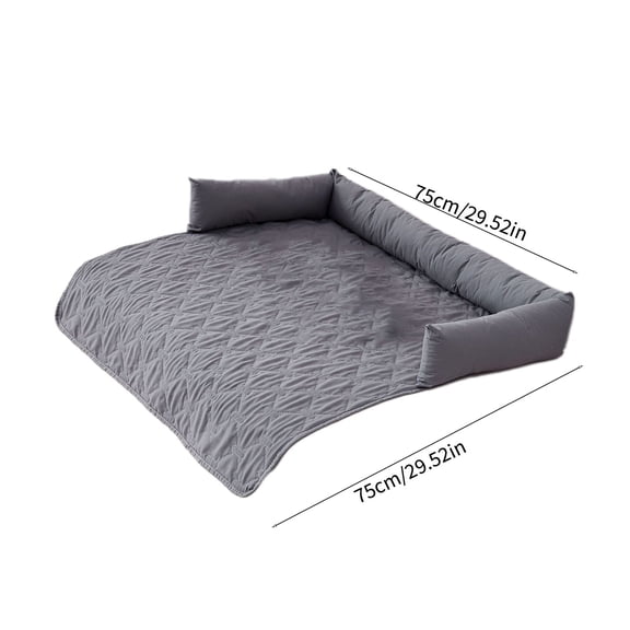 Momihoom Quilted 3-Sided Bolster Pet Bed & Furniture Protector, Versatile Sofa Cushion for Dogs & Cats, All-Season Pet Mat with Raised Edges