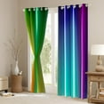 thumbnail image 3 of Erosebridal Rainbow Ombre Curtains & Drapes Green Teal Blue Pink Abstract Curtains,Stripe Geometric Curtains Blackout Neon Stripes Window Curtain Bedroom Decor, 3 of 6