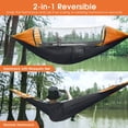 thumbnail image 2 of Hamaca de camping G4Free grande con mosquitera para 2 personas, color negro y naranja, 2 of 6
