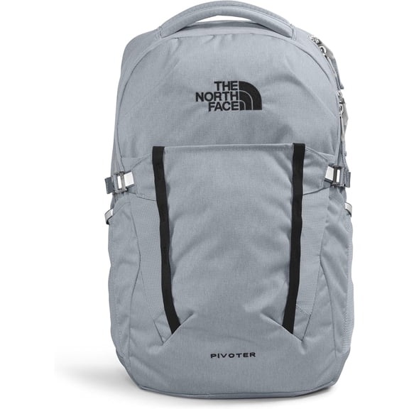 The North Face Pivoter Everyday Laptop Backpack - NPF Mid Grey Dark Heather/TNF Black-NPF One Size