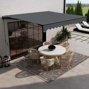 ALEKO 12 x 10 Grey Retractable Motorized Patio Awning Sunshade