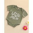 thumbnail image 3 of Sisters Matching Tops, Short Sleeve Letters Printed Round Neck T-Shirt/Bodysuit, Girls Summer Wear Loose Fit Tops, 3 of 9