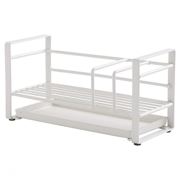 Estante De Almacenamiento De Esponja Para Encimera Soporte De Almacenamiento De Esponja De Hierro Soporte De Secado De Esponja Multiusos Con Bandeja De Drenaje Desmontable Para Esponja De Baño Advancent HA019417-00