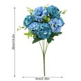 thumbnail image 2 of Ramo de flores artificiales hogar hotel tela de seda decoración floral fiesta de boda flor falsa, azul 2 piezas Methold ZHF0579-05, 2 of 6