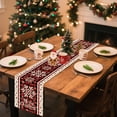 thumbnail image 7 of Merry Christmas Snowflakes Table Runner 13x72 Inch Christmas Buffalo Plaid Winter Kitchen Dining Table Decoration Red Black Plaid New, 7 of 7