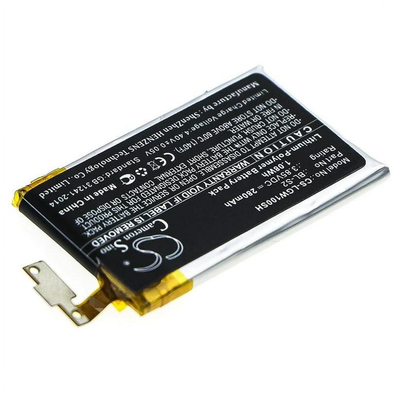 Battery for LG W100 Watch R Urbane 3G BL S2 Smartwatch CS LGW100SH 3.85v 280mAh Walmart