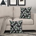 thumbnail image 2 of Black Green White Hydrangea Pillow Covers 18x18 Set of 2 Floral Leaves Print Decorative Throw Pillowcases Outdoor Rustic Flower Farmhouse Spring Cushion Cases Decor for Home Couch Sofa Bed, 2 of 7