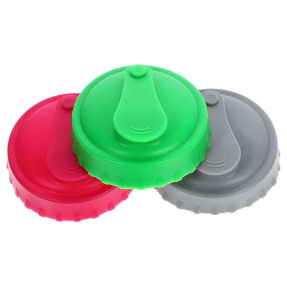 3 Pcs Bottle Cap Seltzer Beverage Can Caps Leak-proof Covers Regular Mouth Mason Jar Lids Sip Drink Can Lids