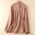 thumbnail image 4 of Hrsba Womens Long Sleeve Turndown Collar Blouse & Shirt,Womens' Tops Solid Color Collared Long Sleeve Fall Casual Wear, 4 of 5