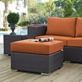 thumbnail image 2 of Modern Contemporary Urban Design Outdoor Patio Balcony Square Ottoman, Orange, Rattan, 2 of 3