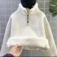 thumbnail image 4 of EnJoCho Kids Half Zip Sweatshirt Fleece Lined Toddler Pullover Sherpa Stand Collar Letter Embroidery Long Sleeve Warm Winter Weather Top for Boys Girls, 4 of 5