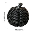 thumbnail image 3 of Artificial Rattan Woven Pumpkin Decoration, Resin Craft for Halloween and Thanksgiving Home Desk Decor, Black, 3 of 8