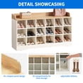 thumbnail image 4 of Dextrus Industrial Entryway Hall Tree Garment Coat Rack with Shoe Bench, Storage Shelves, Beige, 4 of 5