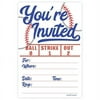 baseball party invitations (20 count) with envelopes