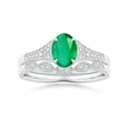 thumbnail image 5 of ANGARA Natural Aeon Vintage Inspired Emerald Engagement Ring with Milgrain in 14K White Gold for Women (Size-7x5mm) | May Birthstone, Anniversary, Jewelry Gift for Women | Natural Emerald Ring, 5 of 11