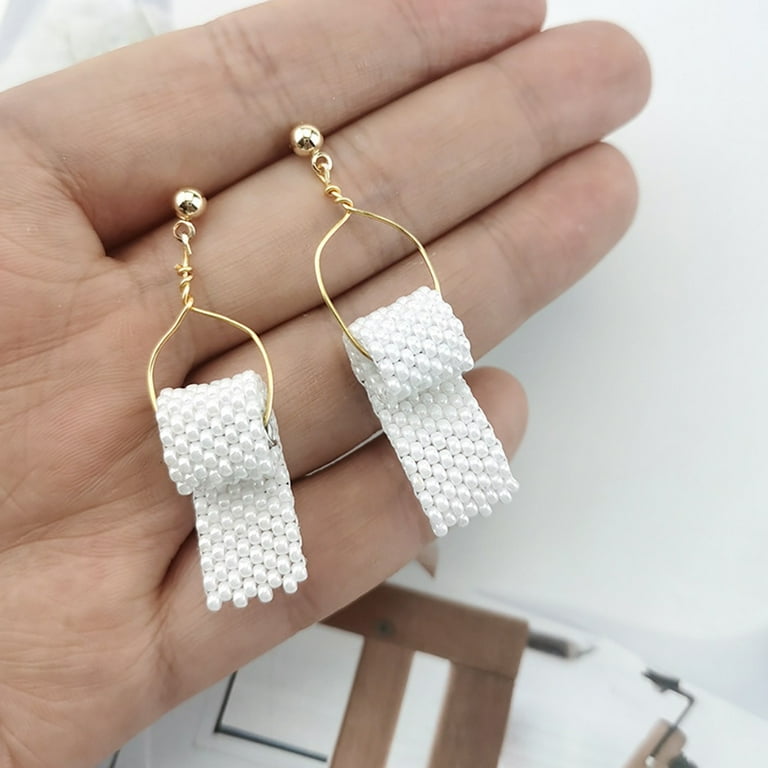 Beaded toilet sale paper earrings