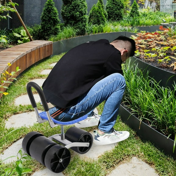 Stable Sturdy Cart Adjustable Seat Height and Direction for Gardening Garden Rolling Stool Workseat with 4 Wheels