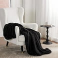 Bedsure Faux Fur Blanket King Size Black Fluffy Blankets Throws