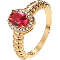1 Carat Created Red Ruby Rings for Women Halo Engagement Rings for Women Gold Sterling Silver Rings for Women Oval Cut Promise Rings for Her Elegant Red Gemstone Rings