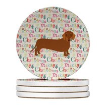 Caroline's Treasures WDK1778RCS4-PARENT Merry Christmas Large Sandstone Coasters Pack of 4, , multicolor