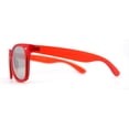 thumbnail image 3 of Matte Frost Neon Iconic Hipster Horn Rim Silver Mirror Sunglasses Red, 3 of 4