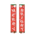 thumbnail image 1 of Bearachild 1 par de carteles navideños, letrero de porche de Navidad, cartel de puerta de Navidad de tela Oxford, decoración de fiesta para colgar en la Kits de decoración para fiestas L Bearachild HA000240-09B, 1 of 6