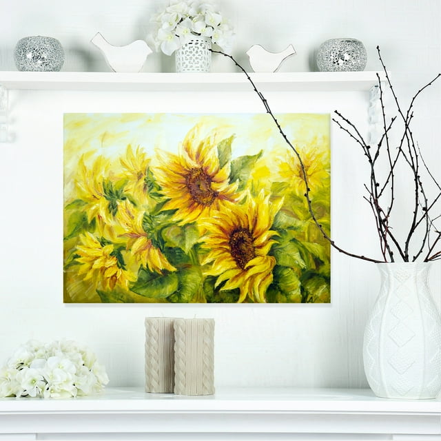 Tournesols Ensoleillés Jaune Vif - Peinture Florale sur Toile